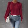 New Spring Round Neck Long Sleeve Loose Blouse Women Solid Color Office Shirt Ladies Casual Simple Tops Female Solid Color  Fashion Elegant Clothing