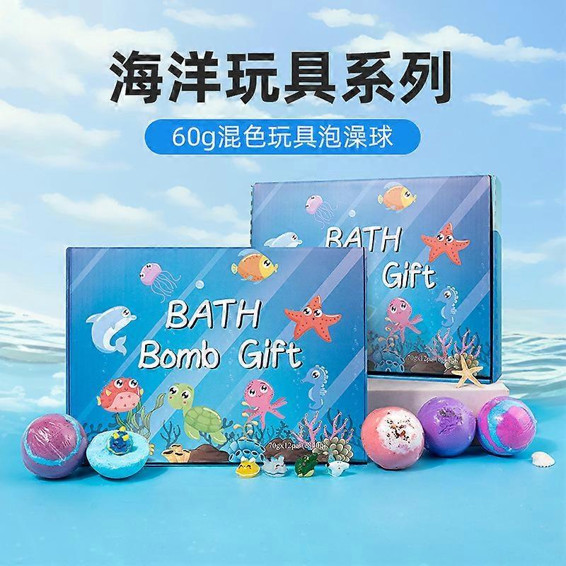 Kinder Badeball Explosionsspielzeug Badesalzball Set 60g*12 Badeblasen Badeball Geschenkbox 1