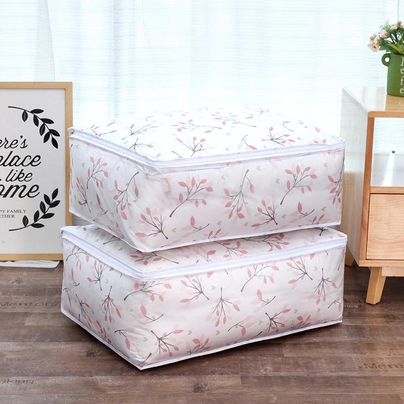 PEVA Quilt Storage Bag For Clothes Blankets Quilts Organizer Pouch Home Use Lightweight And Convenient Storage