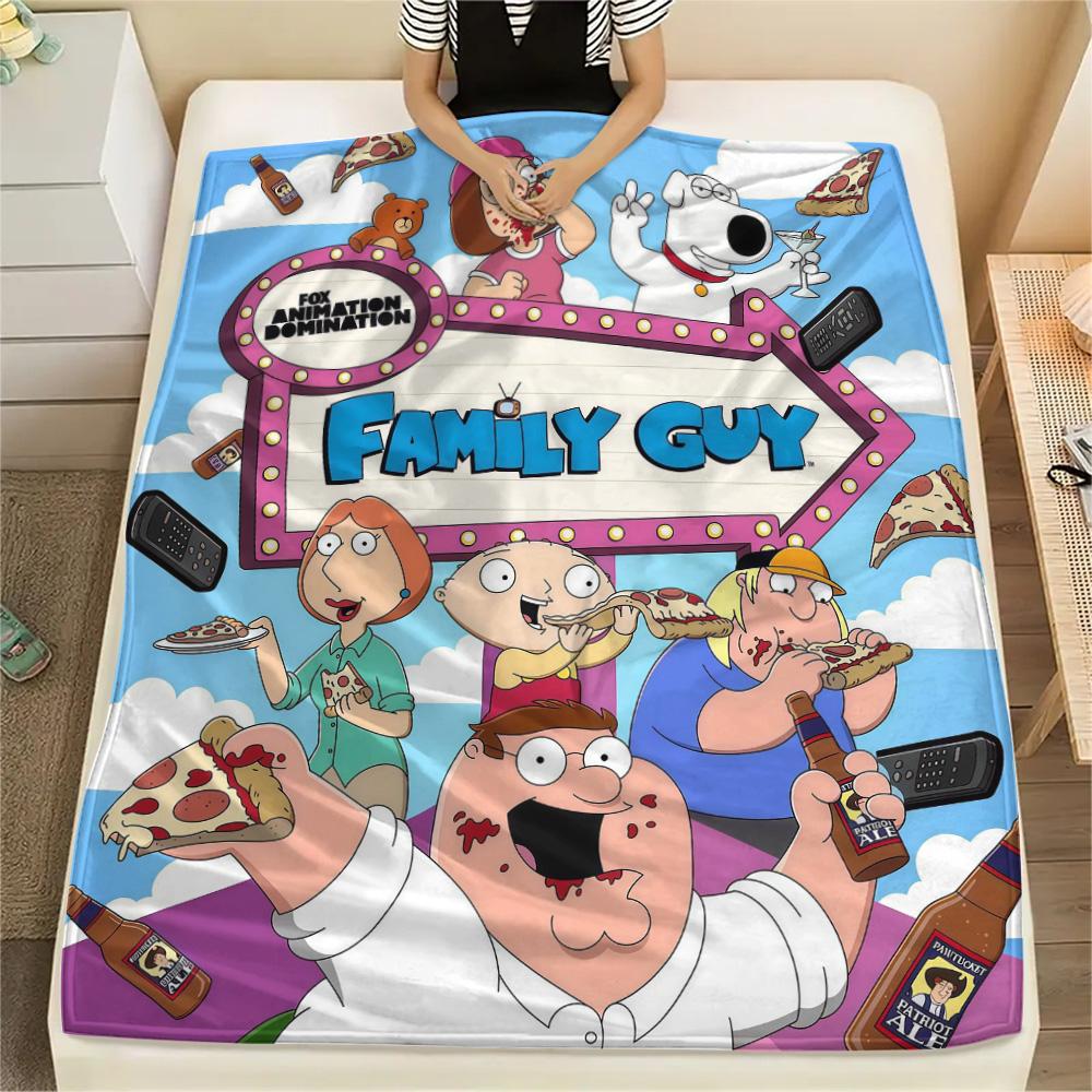Family Guy Flannel Blanket, High quality Comfortable for All Seasons, Home Decor, Warmth and Comfort