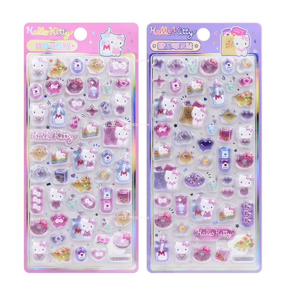 2026 Hellokitty Kuromi Melody Stickers Anime 3D Jelly Sticker Toys DIY Crystal Decorative Stickers Decorative Sticker Kids Toy