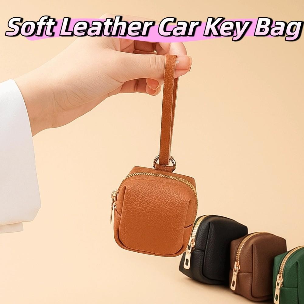 Elegant Car Key Bag Soft Leather Keychain Holder Fashion Small Coin Purse  Home