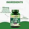 Vlado's Himalayan Organics Vitamina K2 MK-7 55Mcg Integratore a Base Vegetale per Ossa e Cuore Forti, 120 Capsule Vegetali