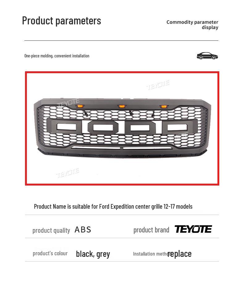 07-17 Ford Expedition Conqueror Grille Modified Front Bumper
