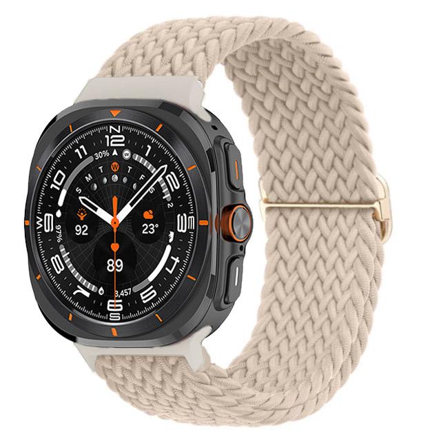 For Samsung Galaxy Watch 7 Ultra Band 47mm Accessories Adjustable Braided Solo Loop Nylon Bracelet Galaxy Watch Ultra Strap 47mm