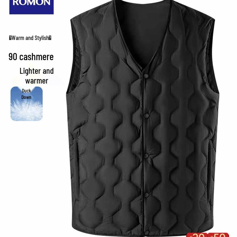 

Romon Men s Versatile V-Neck Down Vest XL