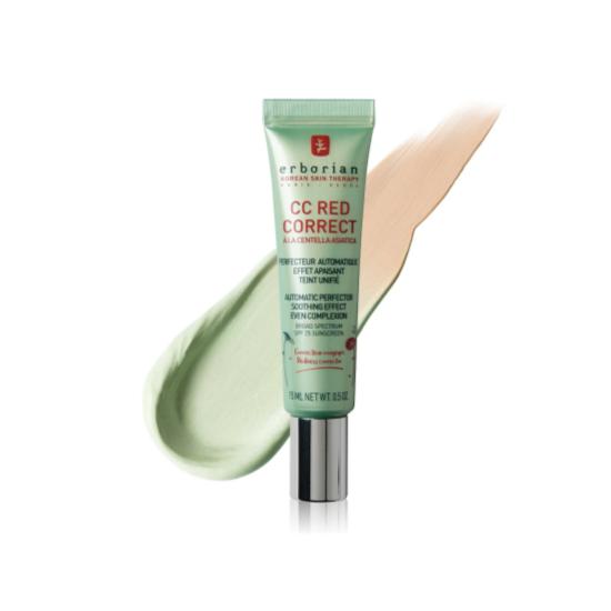 Erborian CC Red Correct SPF25 – Anti‑Redness Colour‑Correcting CC Cream – Green Tint for Redness Neutralization – 15ml / 0.51 fl. oz.