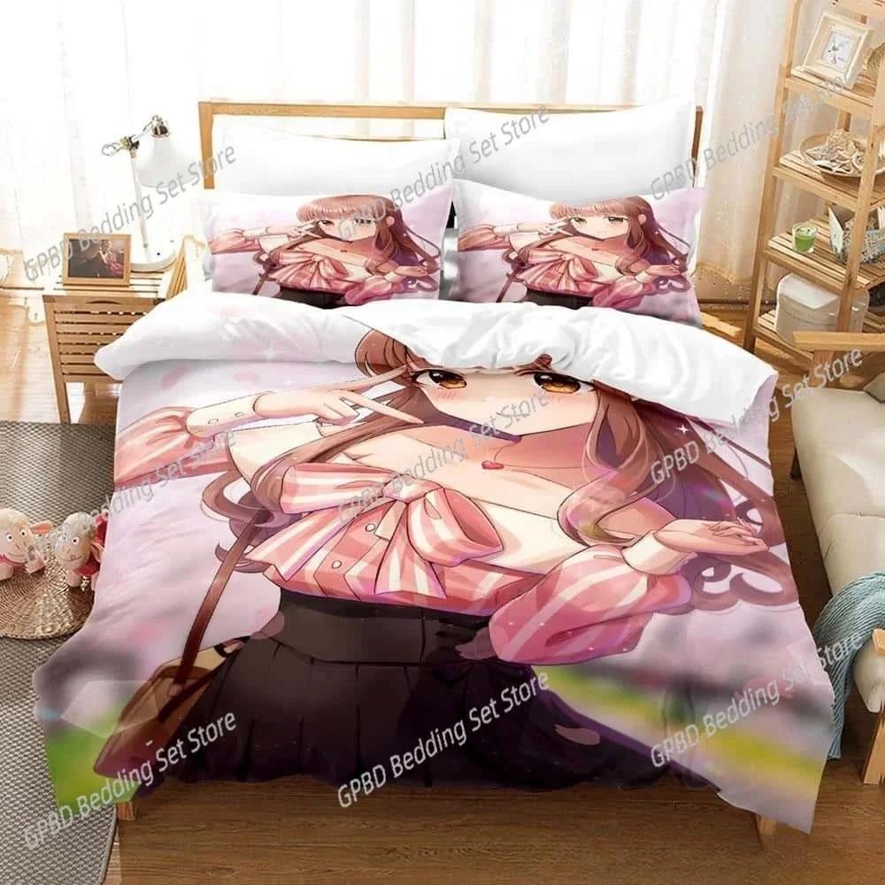 Comforter Anime Kawaii Girls Chieri Ogata Bedding Set 3D Printed Suitable For Bedroom Kids Home Textile