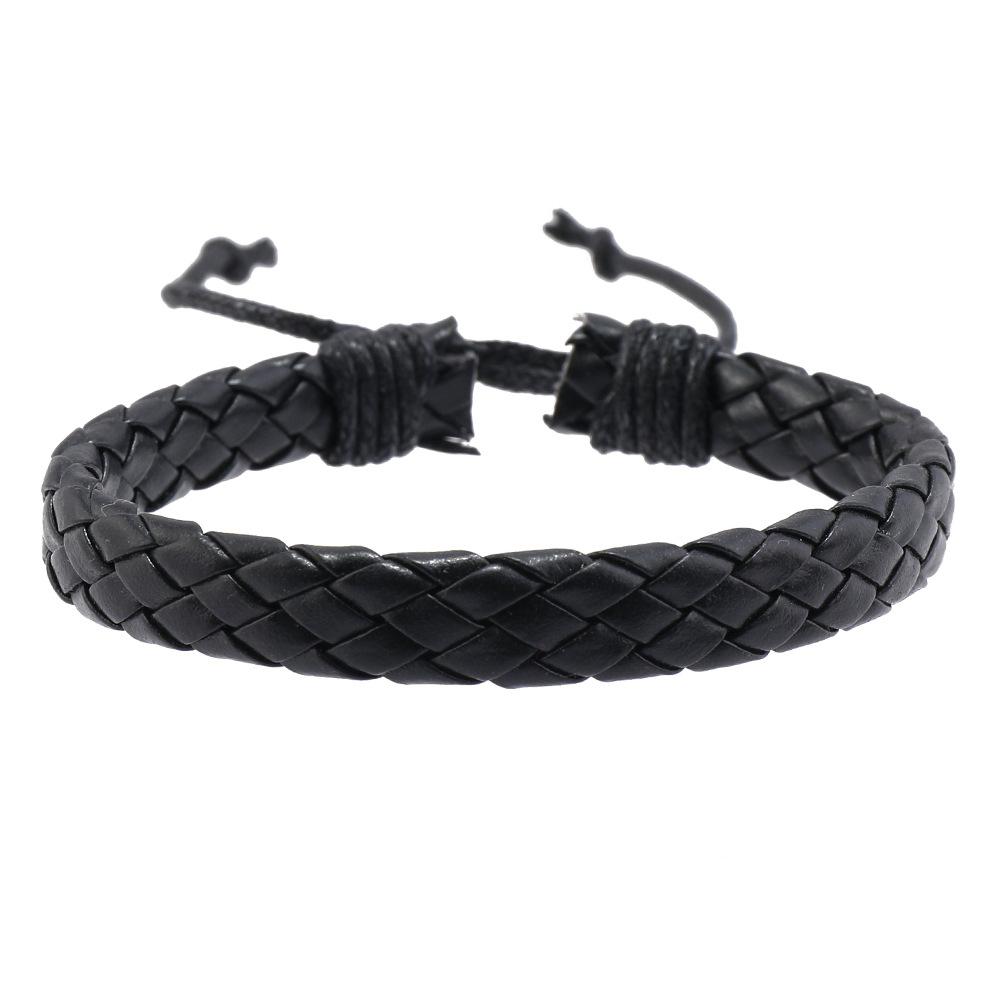 DAIHE 20 PCS Set Fashion Bracelets Bangles Hip Hop Punk Style Skull Beaded Weave Men Leather Bracelets