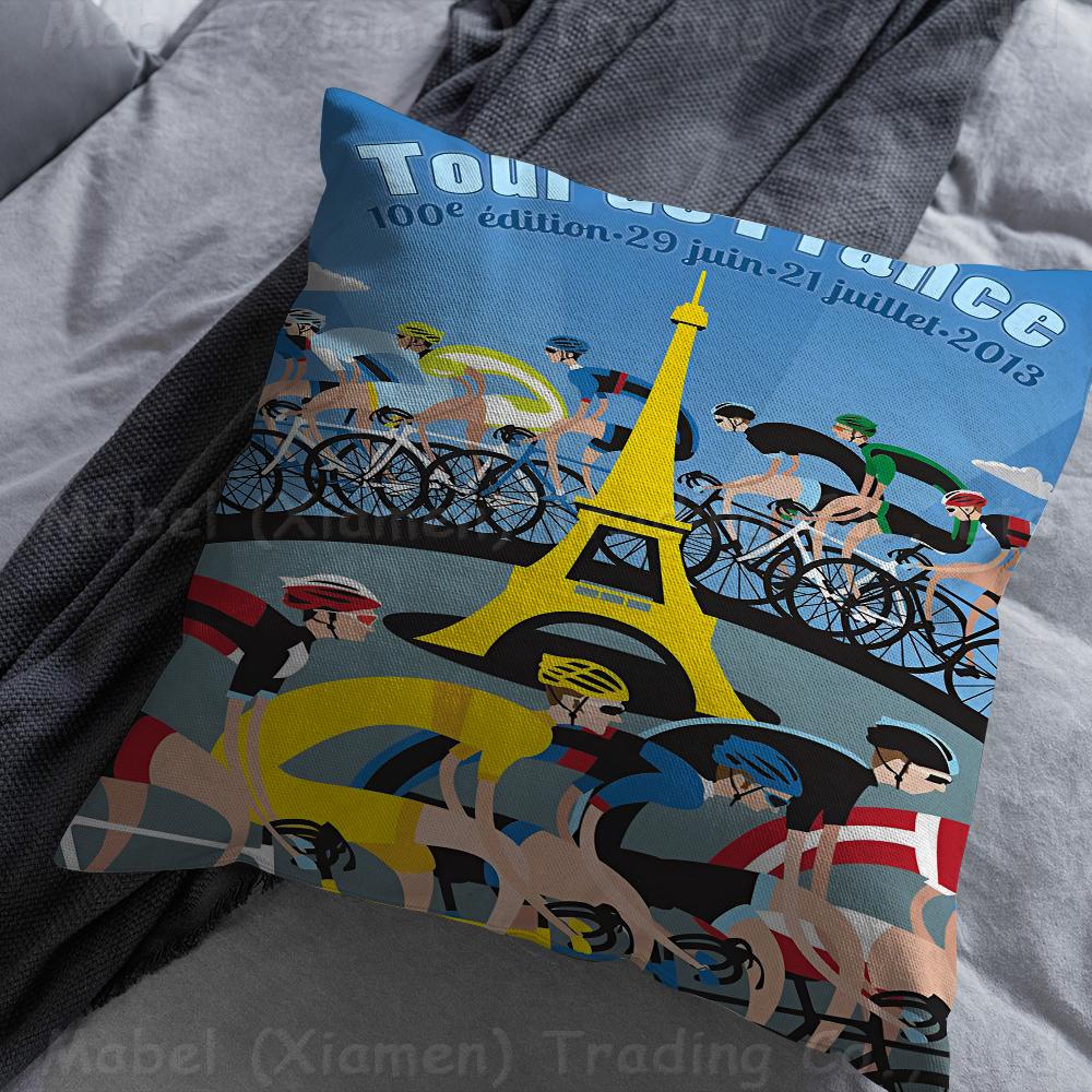 T-Tour D-De F-France Pillow Cushion Cover Pillowcase Living Room Sofa Home Decor