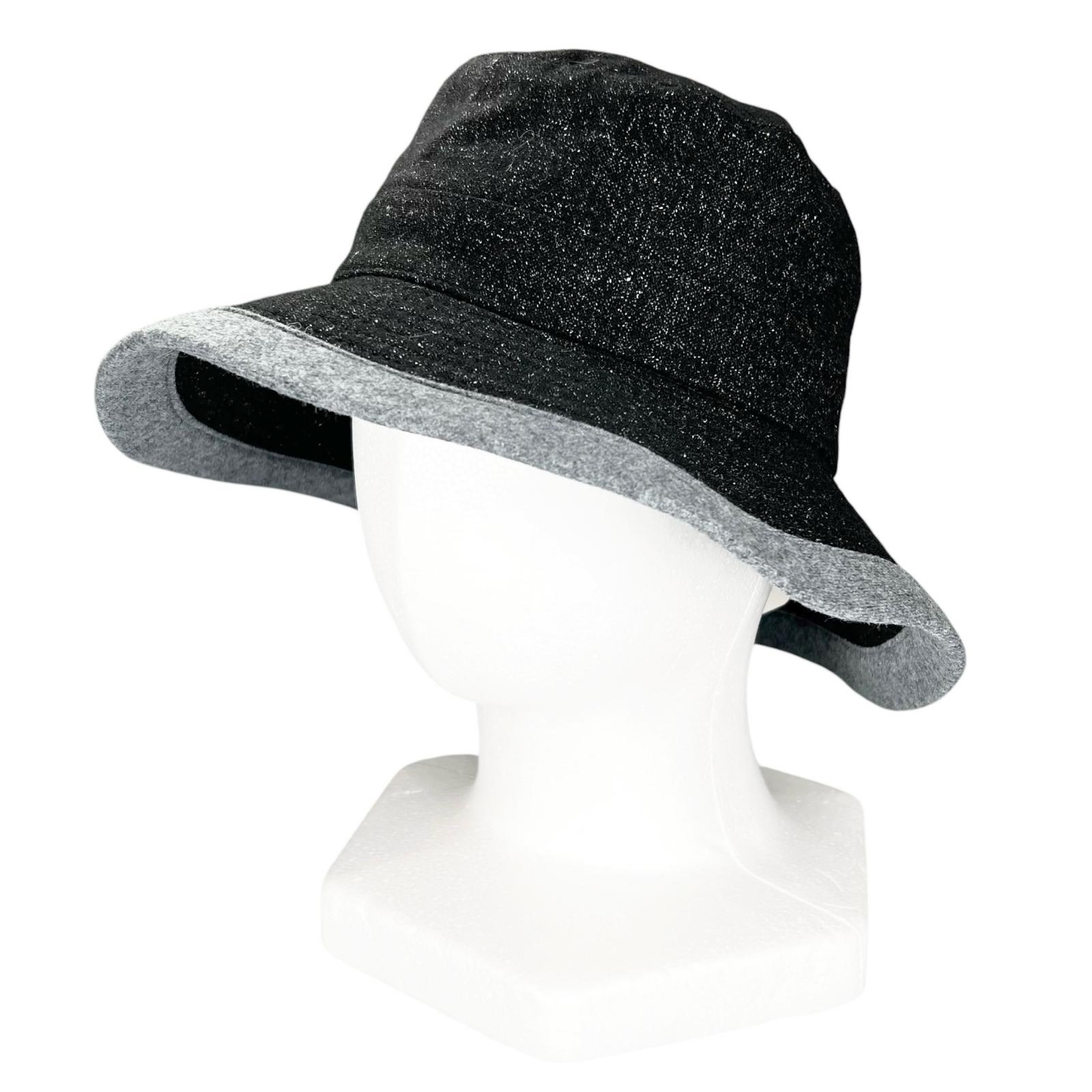 Pristine HERMES hat bucket black Virgin wool Women 58 Used
