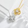 Fashion high-end hollow four-leaf clover with zircon necklace for women