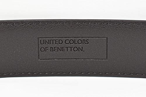 United Colors of Benetton BNMB1025 Easy-to-Attach Slide Lock Belt, Auto-Lock, No Holes, Checkered Pattern, Chocolate, Japan, Maximum Length: Approx. 1