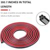 Mandark Car Door Seal Strip, Rubber Double Layer Vehicle Weather Stripping, 32.8Ft 5 Hole Soundproof Self Adhesive Automotive Sealing Strip