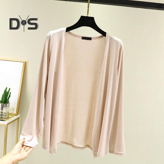 Frauen Einfarbig Dünne Strickjacke Mantel Langarm Vorne Offen Weiche Atmungsaktive Mantel Lässig Weiblichen Kleidung