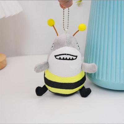 12CM Creative Shark Bee Plush Toys Small Doll Keychain Student Backpack Accessories Grab Gift For Girls Gift