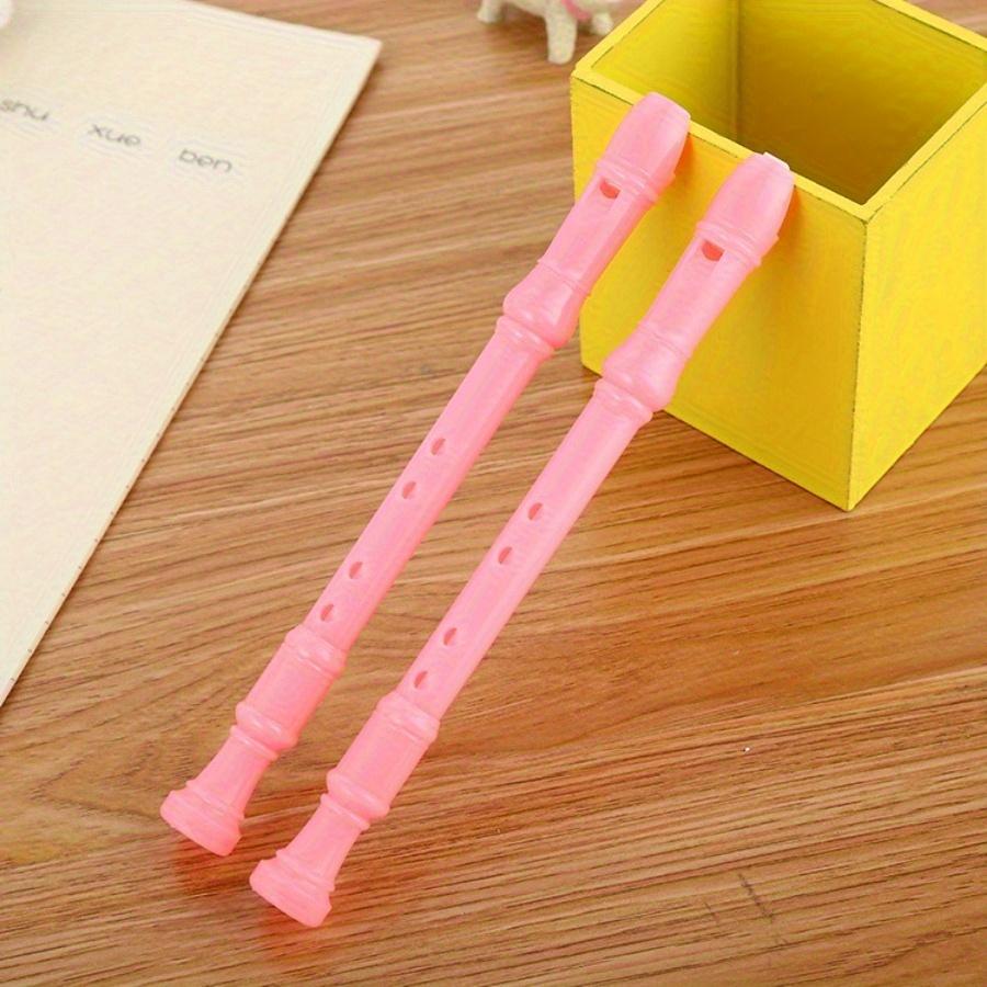 2pcs 0.5mm creative blowable flute shape gel pen cute cartoon learning stationery water-based signature pen