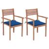Day and Night - Day and Night Garden Chairs 2 Units Teak Wood with Royal Blue Cushions