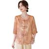 Stylish Seven-Sleeve Shirt for Middle-Aged & Elderly Women - Age-Defying Spring/Summer Fashion