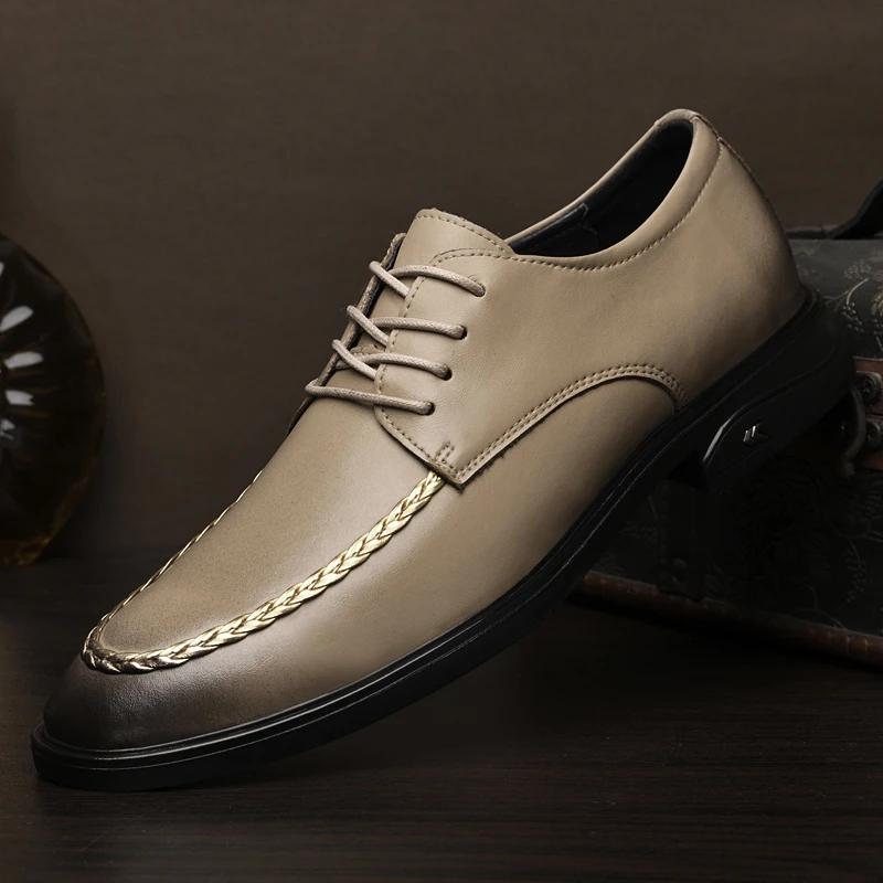 Genuine Leather Men Casual Shoes British Oxford Men's Classic Business Dress Shoes Man Luxury Brand Sneakers Shoes for Men