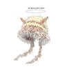 Lovely Horned Knitted Hat Soft Plush Monsters Hat Cold Weather Comfortable Hat for Winter Warmth and Ear Protecting