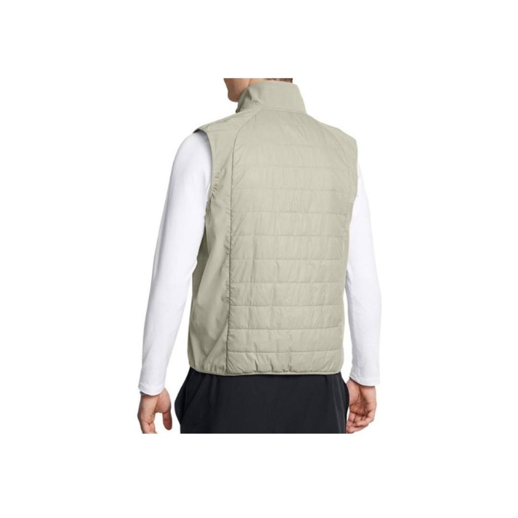 Under Armour PQF Active Hybrid Solid Color Zip Collar Vest Men Vests Beige 1378505-504