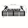 Metal Wall Mounted Medal Holder Black 11.4x5.1 Inch for Race Marathon Achievements Home Decor