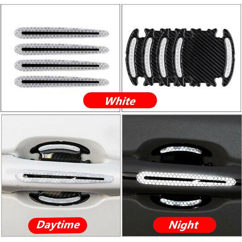 8PCS Bowl Anti-Scratch Protective Car Door Handle Film Reflective Sticker Strips