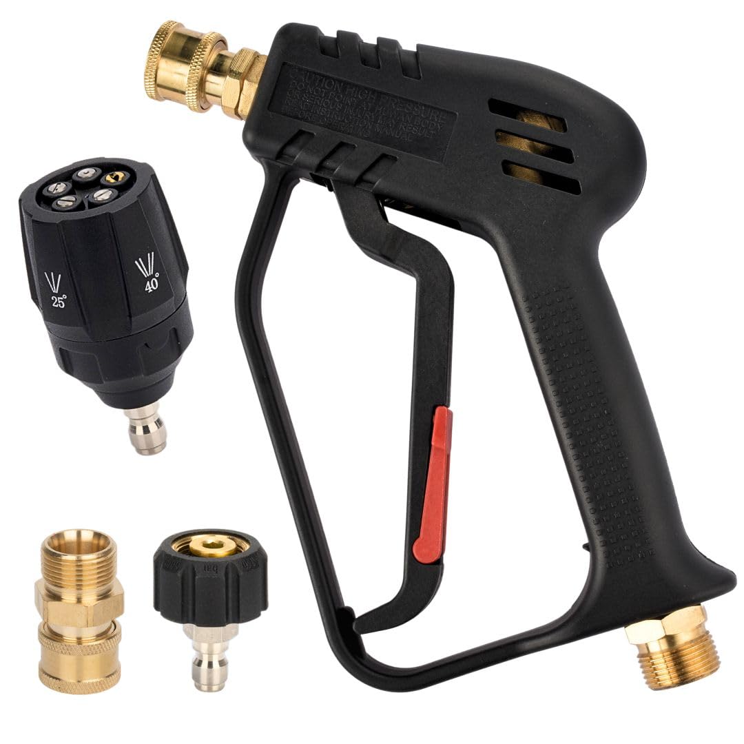 BORUBIKA Short Iris Ohyama Compatible with M22 15mm Adjustment Car Cleaning Gun Gun, SBT/SDT Series, Hose, 5-Level (0-65°), High-Pressure Washer, чёрный