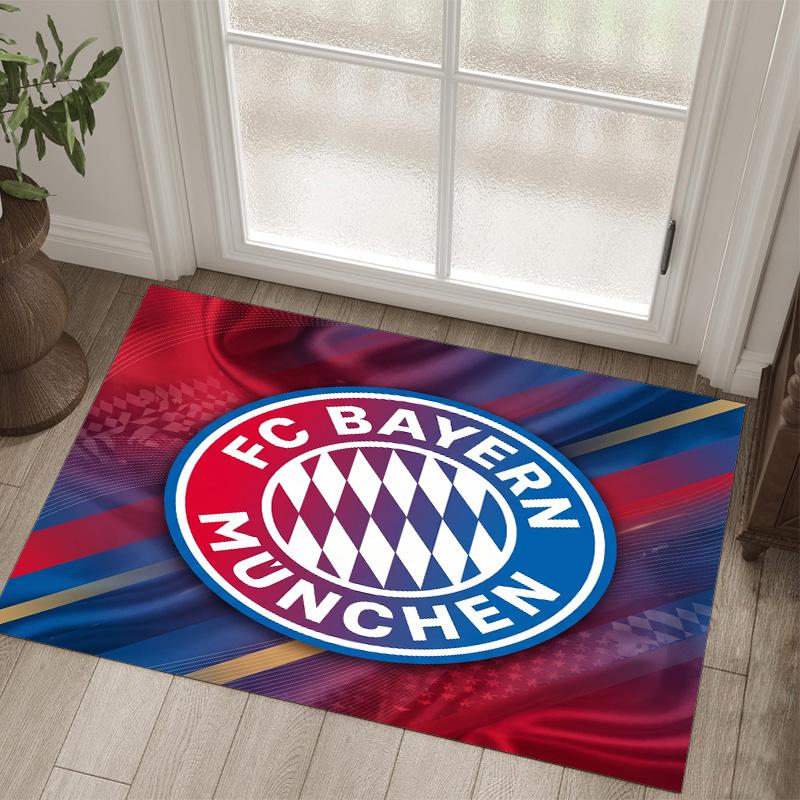 FC Bayern Design Kristall Samt Teppich Gemütlich Nicht?Rutschfester Teppich mit Aufdruck für Schlafzimmer Wohnzimmer Eingang