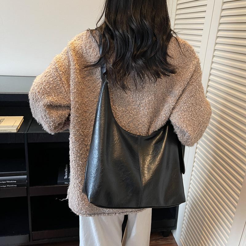 Leather Hobo Bag with Matching Clutch Large Capacity Fashion Shoulder Bag Set