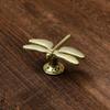 Copper Color Drawer Knobs Dragonfly-shaped Dresser Knobs Furniture Handles Insect Cabinet Pull Handles for Cabinets and Drawers