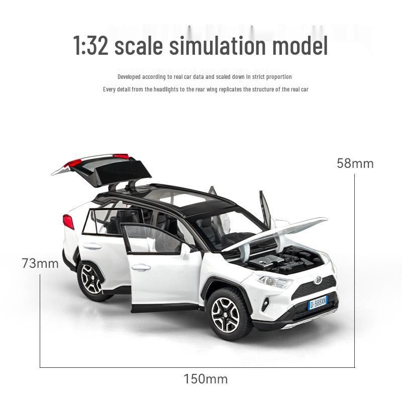 Jiaye 1:32 RAV4 Alloy Six-Door Off-Road Vehicle Toy Model with Sound & Light