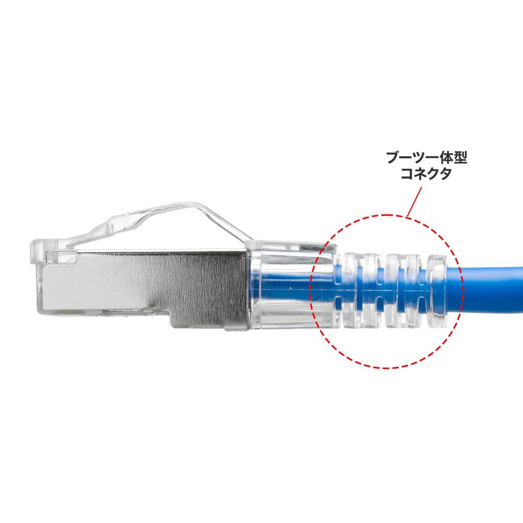 SANWA SUPPLY Category 7 LAN Cable (Slim, Flexible, Anti-Snatch Connector, 2m, Blue) KB-SL7YS-02BL