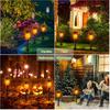 Solar Lights Outdoor: 10 Pack Solar Torch Lights Outdoor Flickering Flame for Halloween Decorations Outdoor - Waterproof Solar Garden Lights -