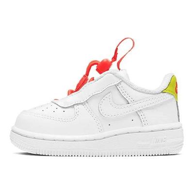 Air Force 1 Spona Nízké Tenisky Dětské Tenisky Bílá Červená Žlutá CU5289-102