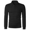 Autumn New Solid Color Jacquard Sweater Long-sleeved Slim Lapel Men's Top