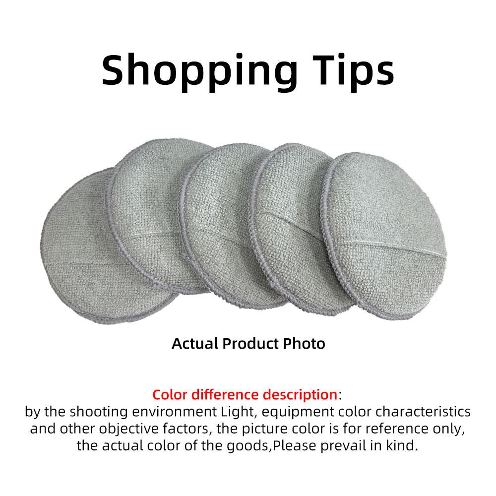 10Pcs Car Detailing Applicator Pads Microfiber Round Foam Sponges Soft Wax Polish Cleaning Tools