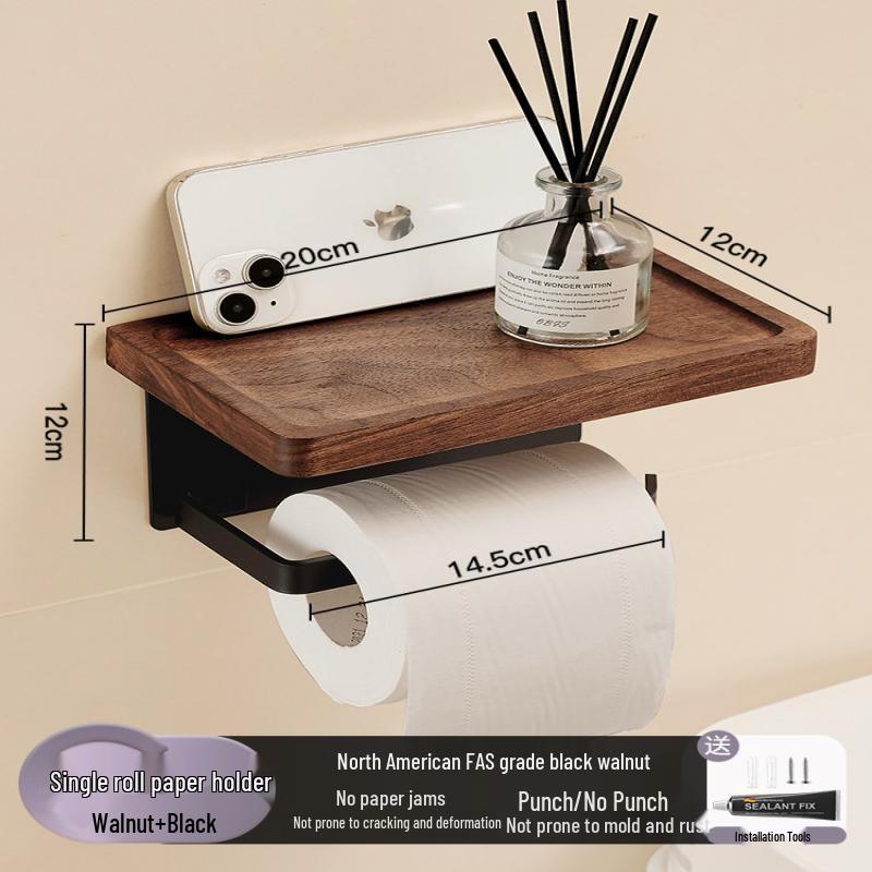 

Walnut Wood Toilet Paper Holder