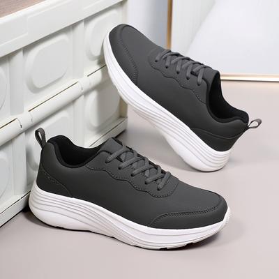 Mens Running Shoes Fashion Ultralight Leather Sneakers Summer Breathe Snug Lace Up Design Versatile Casual Shoes Daily Commuting