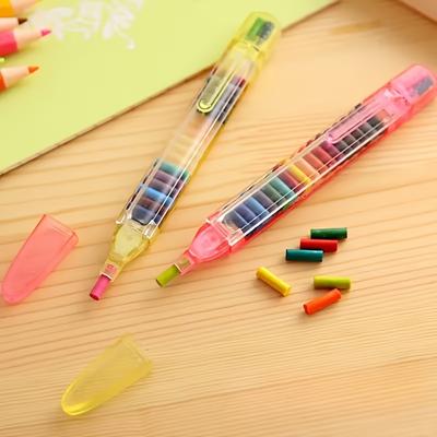 1 Set 20 Colors Multicolored Crayons Non Toxic Replaceable Drawing Painting Crayons Pen for Kids School Use