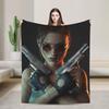 T-Tomb Raiders Plush Blanket Kids  Flannel Throw Blanket For Home Decor Soft Custom Quality Bedspread Gift