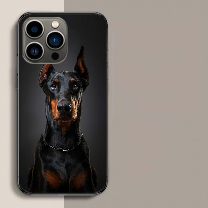 Animal Dachshund Doberman Dog Phone Case For Apple Iphone 16E 16 17 Pro Max Air 15 Pro 14 Plus 12 13 Mini Cover Cute Fun