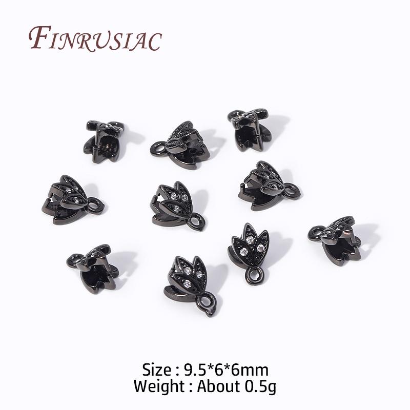 Multi Types 18K Gold Plated Inlaid Zircon Beila For Pendants,Pinch Clip Bails For Crystal Agate Jewelry Making,Pendant Connector