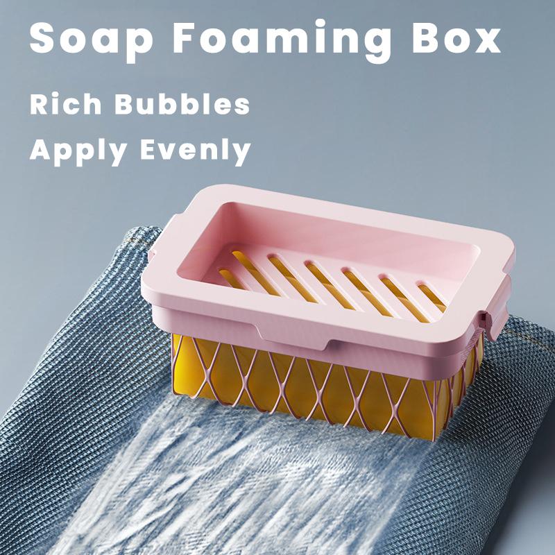 Multifunctional 2 In 1 Soap Bubble Box Colorful Highly Elastic Mesh Soap Holder for Household Bathroom Kitchen Soap Foaming ZYF