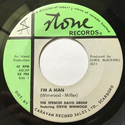 7inch Record SPENCER DAVIS GROUP - I'm A Man SX705 Stone Records 1967 Canada Rock Used