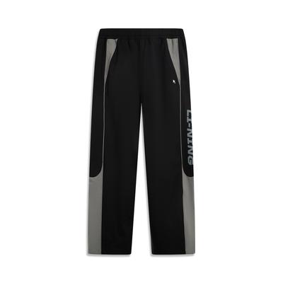 Li Ning X LPL Samenwerking Eenvoudige Rechte Pijp Veelzijdige Kleurblok Letter Comfortabele Middelhoge Taille Casual Broek Heren bottoms Zwart AYKV337-2
