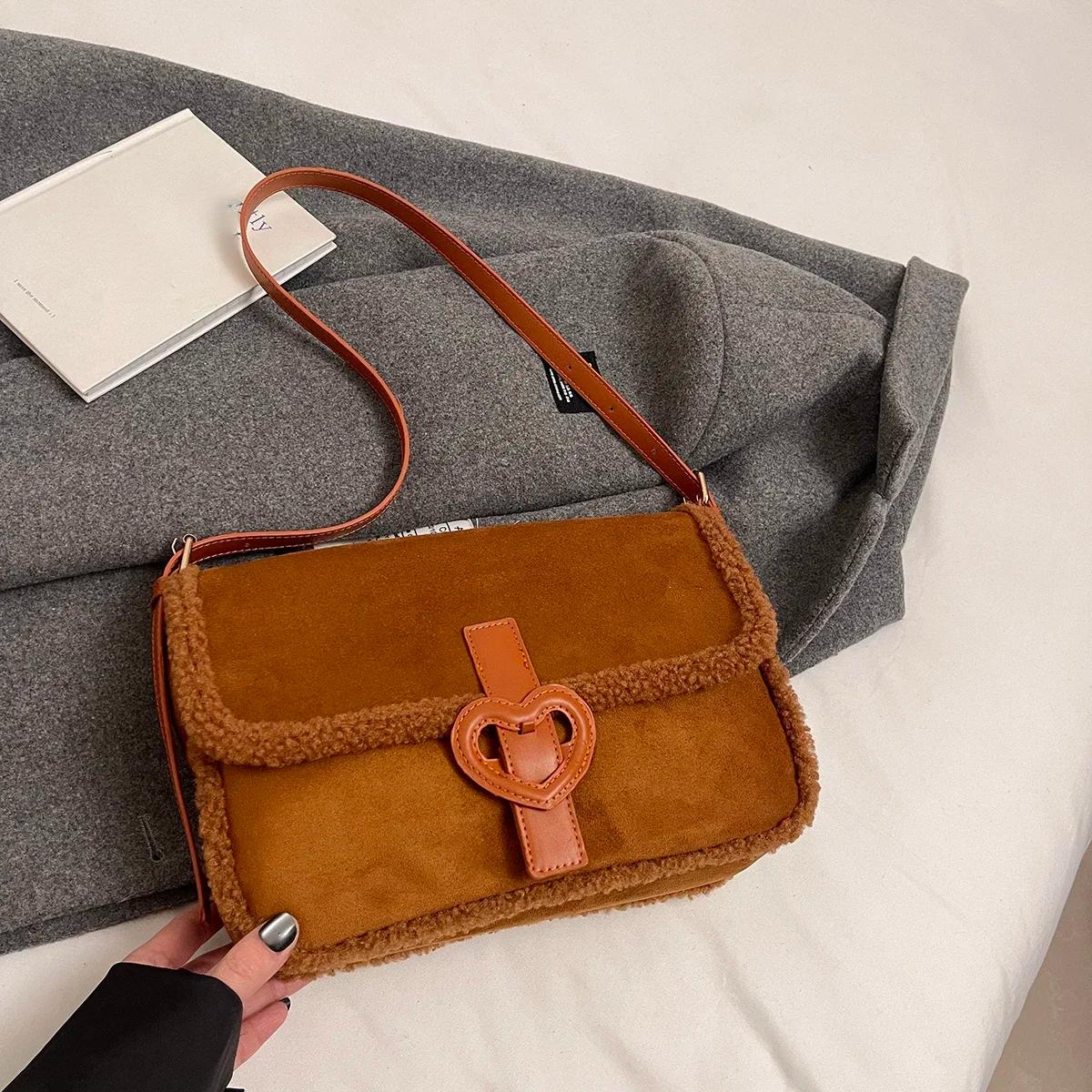 

2025 Зима Y2K Ретро Дизайн Маленькая Сумка-клапан из искусственной кожи Женская Модная Сумка и Кошельки Сумка через плечо Y2K Сумка через плечо коричневый