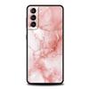 Fashion Gold Pink Marble Phone Case For Samsung Galaxy S26 Ultra S25 Plus S24 FE S23 S22 5G S21 S20 Cover Black Soft