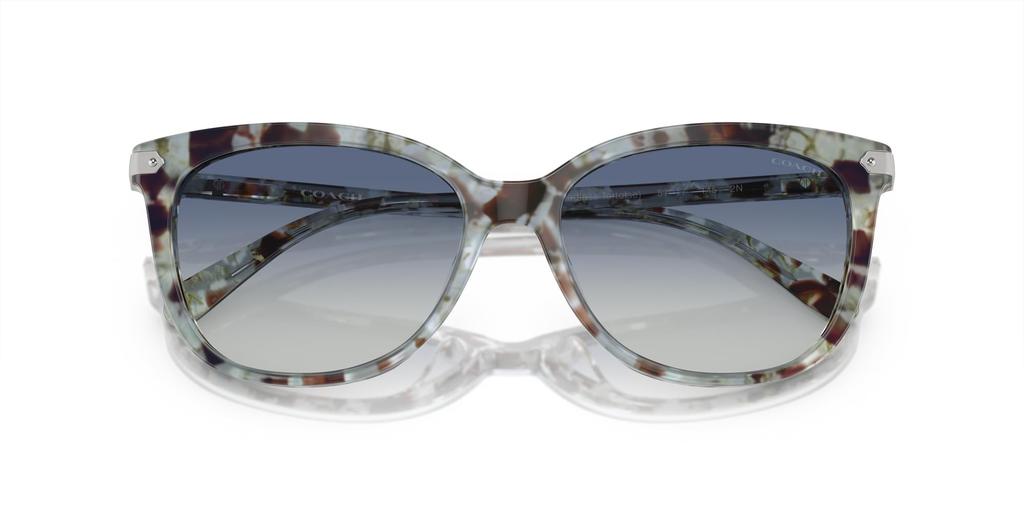 Coach Sunglasses HC8378U CL926 SEAGLASS TORTOISE 57 Women's